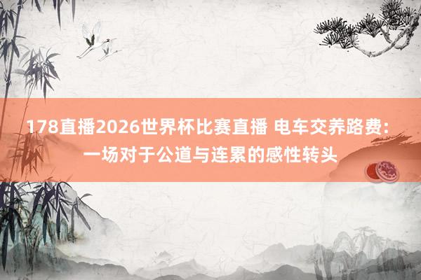 178直播2026世界杯比赛直播 电车交养路费: 一场对于公道与连累的感性转头