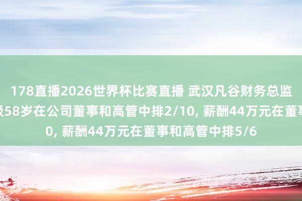 178直播2026世界杯比赛直播 武汉凡谷财务总监范志辉离任, 年级58岁在公司董事和高管中排2/10, 薪酬44万元在董事和高管中排5/6