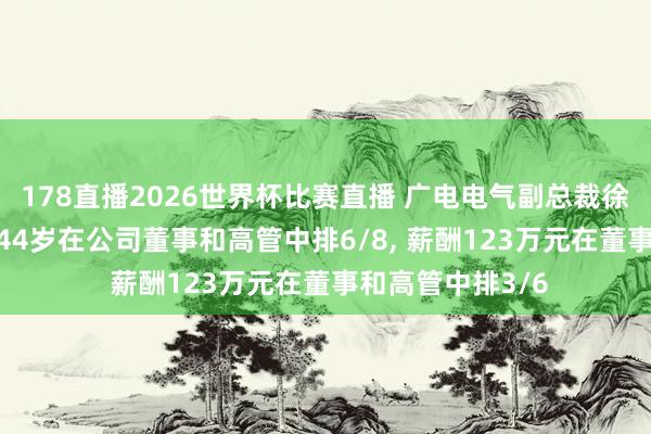 178直播2026世界杯比赛直播 广电电气副总裁徐智杰离任, 年齿44岁在公司董事和高管中排6/8, 薪酬123万元在董事和高管中排3/6