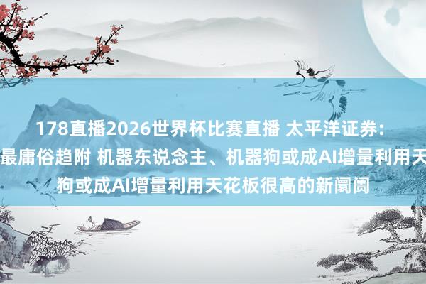 178直播2026世界杯比赛直播 太平洋证券: 算电协同为AI发展最庸俗趋附 机器东说念主、机器狗或成AI增量利用天花板很高的新阛阓