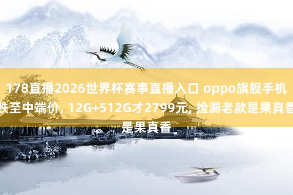 178直播2026世界杯赛事直播入口 oppo旗舰手机跌至中端价, 12G+512G才2799元, 捡漏老款是果真香