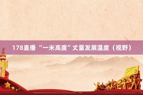 178直播 “一米高度”丈量发展温度（视野）